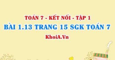 Bài 1.13 trang 15 SGK Toán 7 tập 1 Kết nối tri thức
